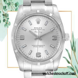 Knockoff Rolex Air-king Rolex Calibre 2813 Men's 114210SSO Silver Dial Automatic