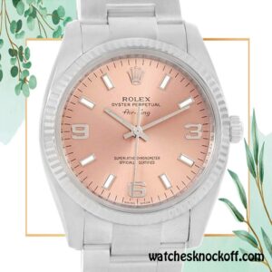 Knockoff Rolex Air-king Men's Rolex Calibre 2813 114234PSO Silver-tone Hands and Markers
